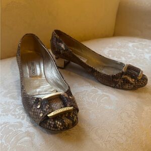 Jimmy Choo Vintage Brown Snakeskin Heels
